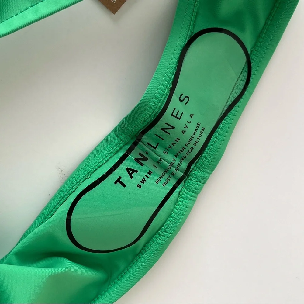 Tan Lines by Sivan Ayla Fiji cheeky bikini bottom green NWT small - Picture 7 of 8